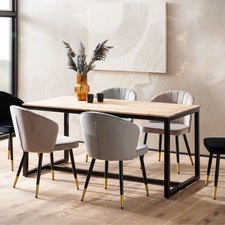 FineBuy Table de Salle à Manger 120 cm Bois Massif