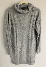 Esmara Sweater Dress Light Gray Sz Small Turtle Neck Long Sleeve Pullover NWOT