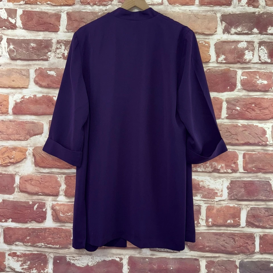Vintage SL Fashions Jacket Womens 16W Purple Open Casual Career Blazer Topper - Image 4 of 4