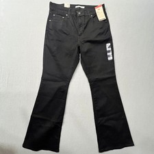 NWT Levi's 726 Flare Denim Black Jeans Retro 70's Boho Hippie Women Size 32x32