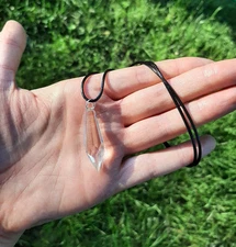 Clear Faux Crystal Point Necklace / Crystal Point / Faux Crystal