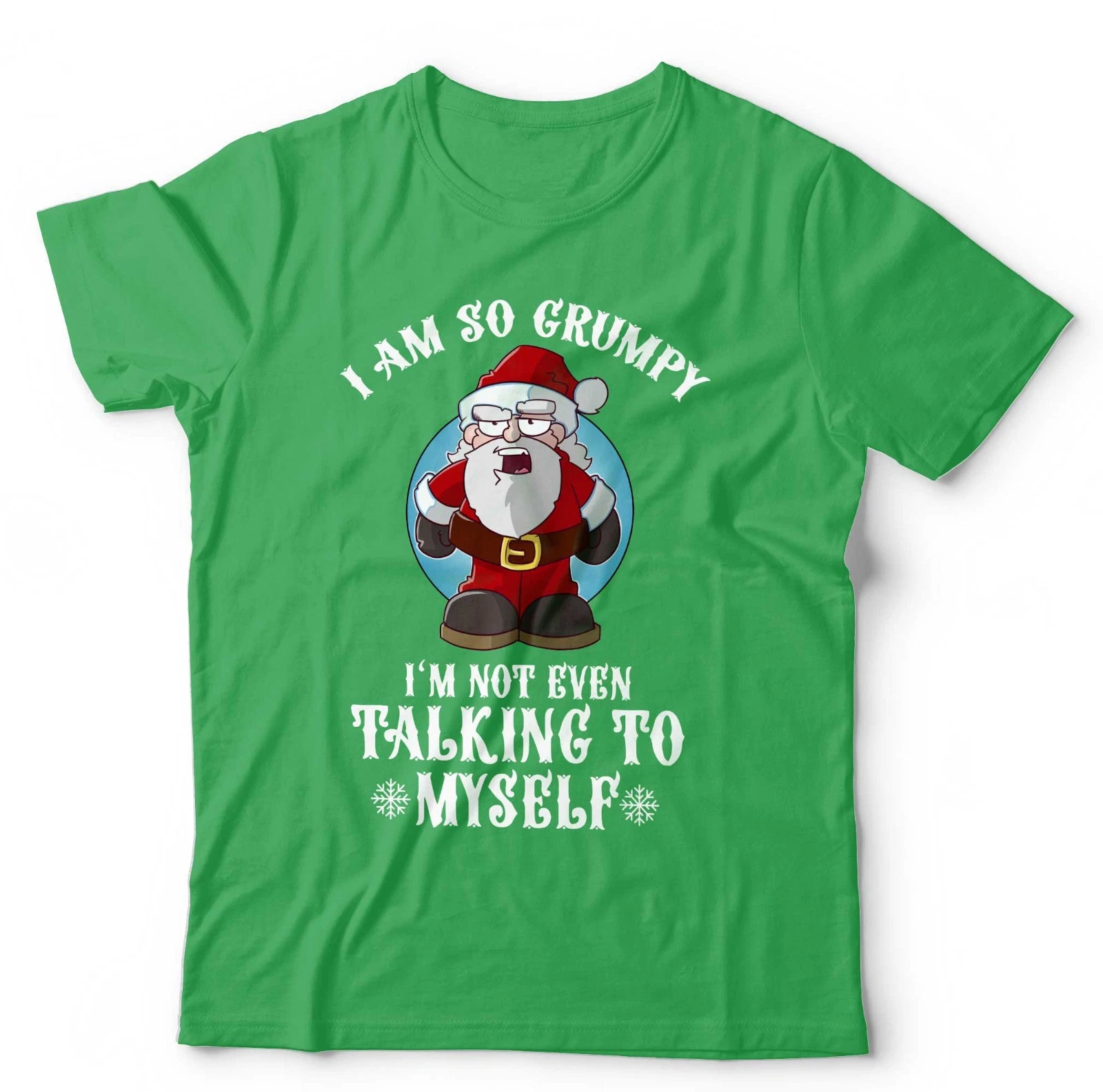 Christmas Grumpy Santa T-Shirt for Unisex & Kids, Funny Holiday Festive Tee