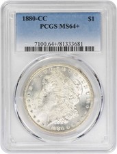1880-CC Morgan Silver Dollar MS64+ PCGS
