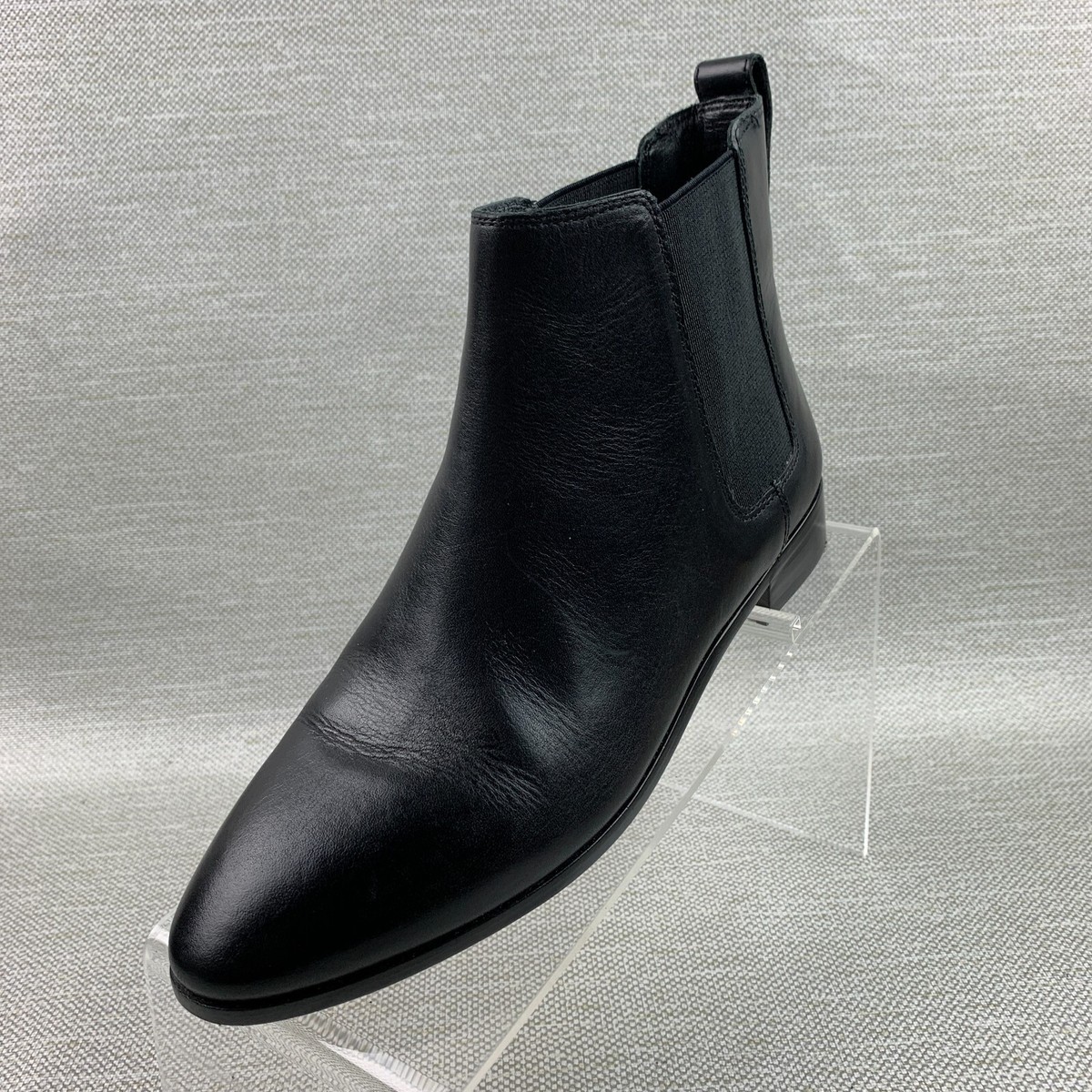 J. Crew Chelsea Ankle Boots Black Leather/Textile Almond Toe  display picture 1