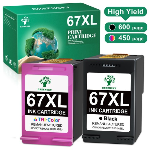 67XL High Yield Ink Cartridge for HP Deskjet 2755 4155 2752 Envy 6055 6455