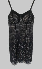 Guess Black Lace Bustier Mini Dress Womens S Date Night Evening Cocktail Party
