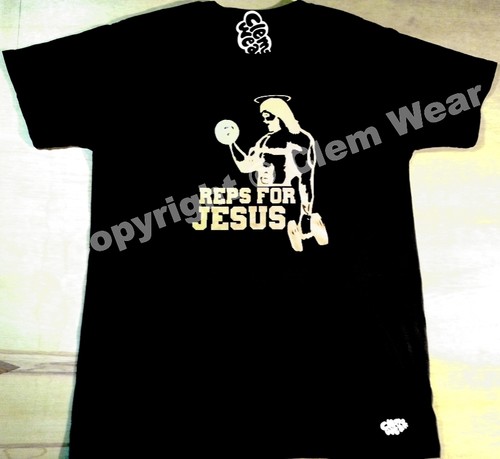 bodybuilding mens gym fitness REPS FOR JESUS T SHIRT Special Edition muscle tee - Picture 17 of 33