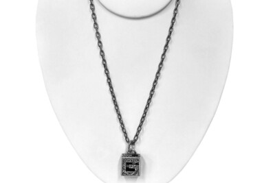 Gucci Sterling Silver Cube G Pendant Men's Necklace