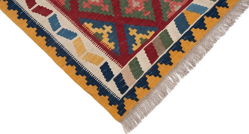 Kelim 151x102 cm Handgewebter Perserteppich Kilim Wolle Carpet Rug Orient Rot - Bild 5 von 7