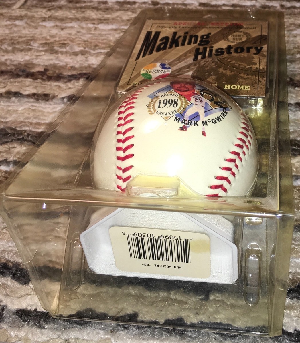 ☀MLB - MARK .McGWIRE 陶器製Bヘッド 1998 Making History Mark McGwire Foto Ball Baseball 62 Home