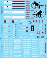 1/12 Scale GI Joe Killer W.H.A.L.E. Hovercraft Waterslide Decals for 6 inch figs