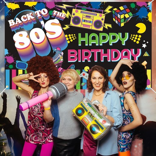 80er Party Banner, 80er Jahre Party Dekorationen, 80er Jahre Dekoration, Extr... - Bild 4 von 9