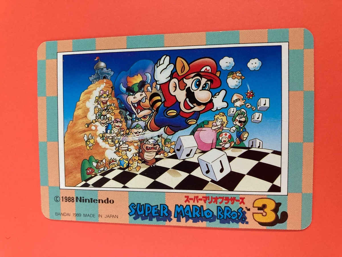 No.33 Stretch Super Mario Bros 3 Nintendo Game Card BANDAI