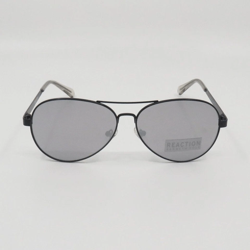 Kenneth Cole Reaction Nuevo KC2782/S 01C Negro/Plateado Espejo Aviador Sol Foto 2 de 4
