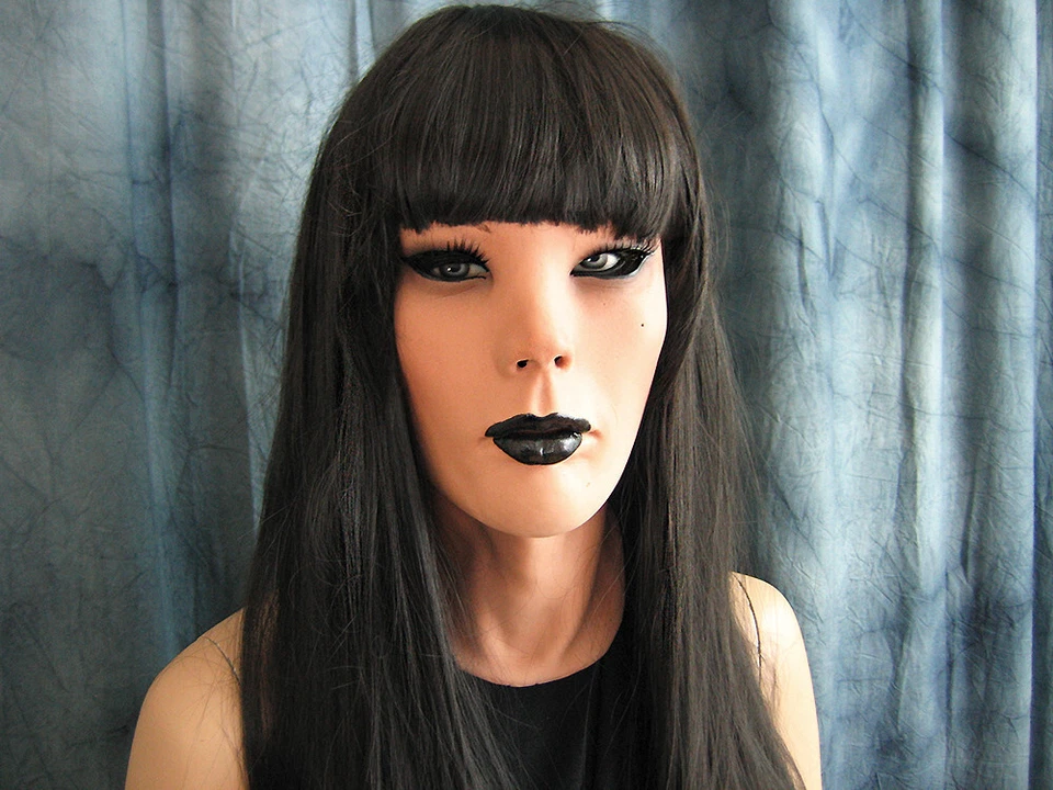 Latex Mask LIV VANESSA +WIG +LASHES Real. Female Rubber Face Crossdresser Trans - Image 3 of 4