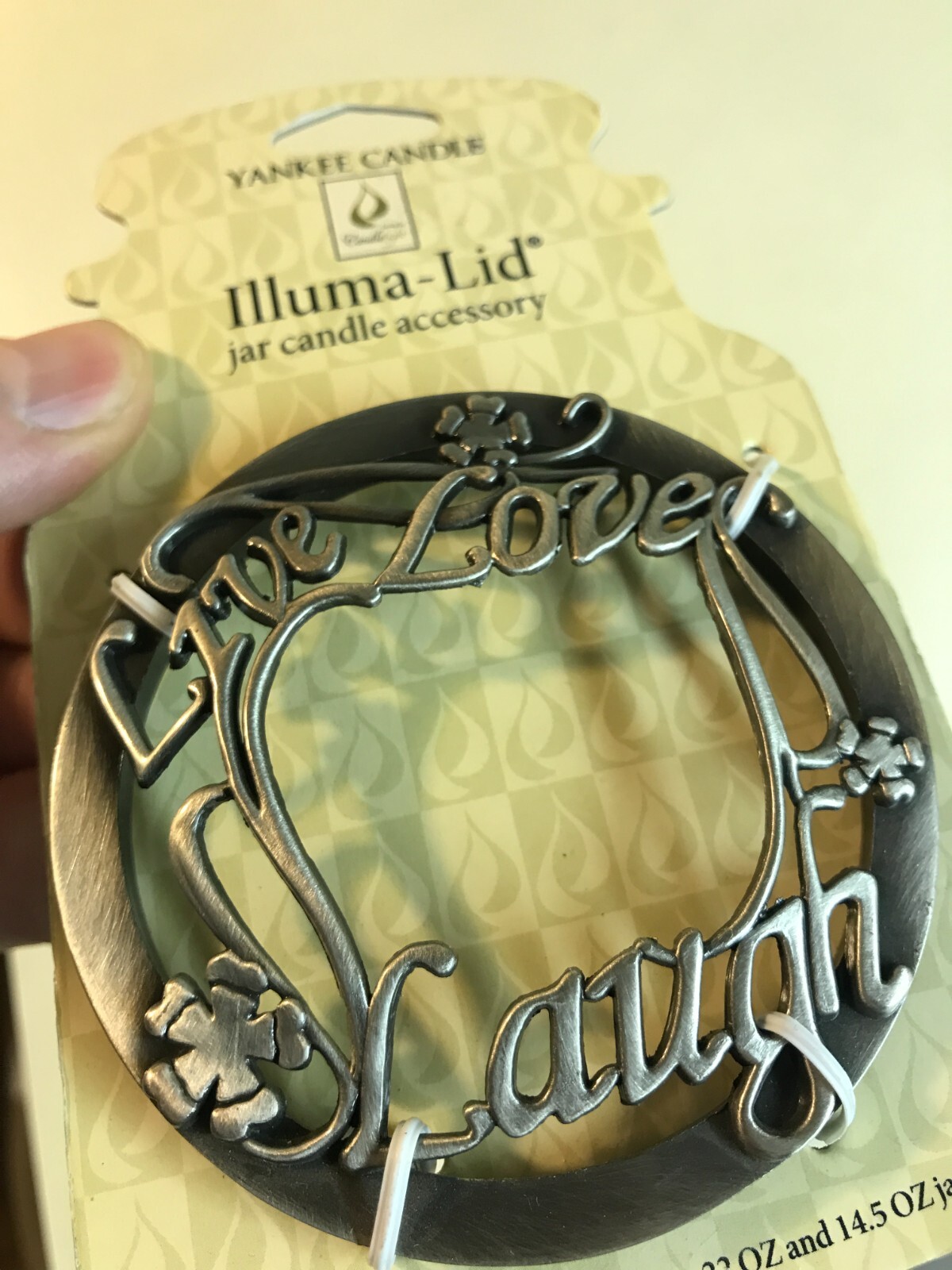 New Lot of 2 Yankee Candle Illuma Lid Live Laugh Love & Flat Gold, 22 &14.5 oz eBay