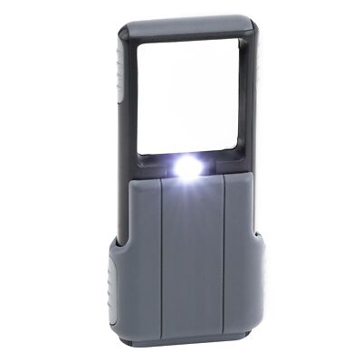 Carson Taschenlupe mit LED, Mini Lupe, Leselupe, Leuchtlupe für unterwegs