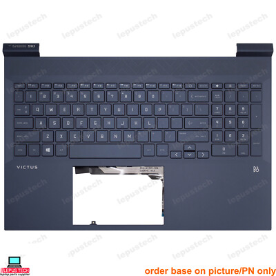 HP Victus 16-D 16-E TPN-Q263 Q264 backlit US Keyboard Palmrest blue with air out