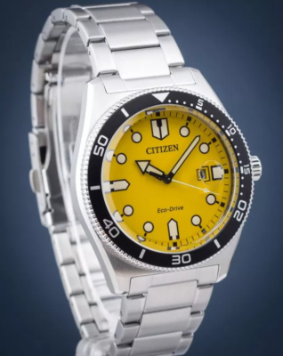 Citizen Yellow Dial Eco-Drive Men's Watch AW1760-81Z | eBay