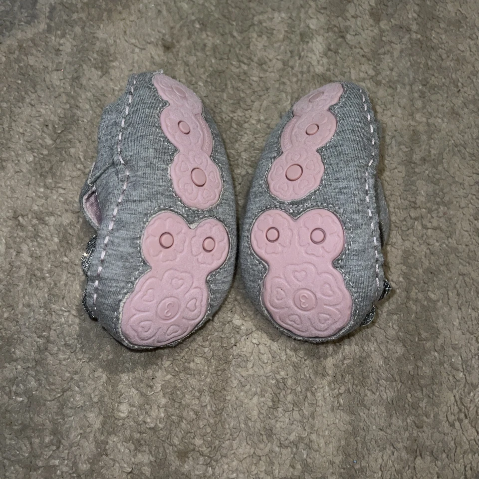 Talla 3 Koala Niños Niña Flor Borde Gris Zapatos Bebé Niñas Foto 3 de 4