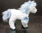 Vintage "Charming" Blue Terry Cloth Plush Horse Braided Mane TY Beanie Babies 7"