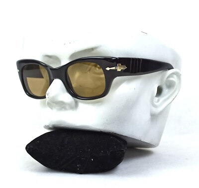 RARE 6200/46 PERSOL RATTI SUNGLASSES VINTAGE BLACK FRAME ITALY 60s OUTDOORS  MEN - Main Image