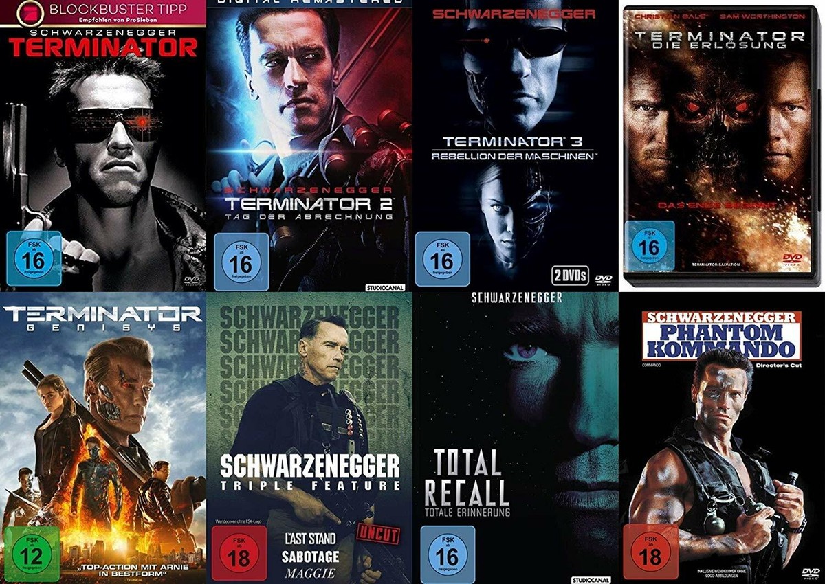 10x Schwarzenegger Terminator Phantom Kommando Uncut DVD