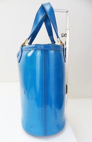 Autentica borsa a mano in vinile LOUIS VUITTON Lagoon Bay Blue Epi Plage #52747 - Foto 5 di 11