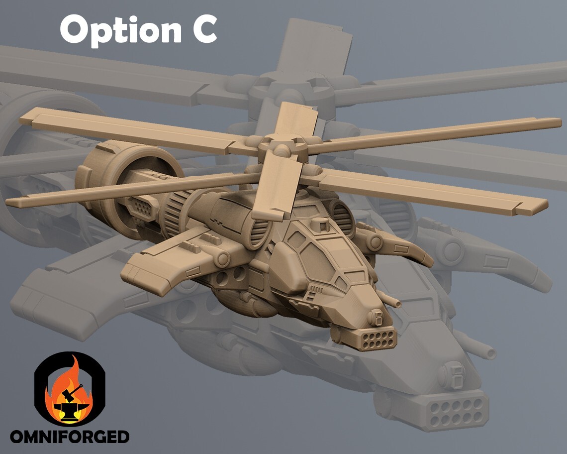 Warrior VTOL Helicopter MWO Mini Mech Miniature Compatible with