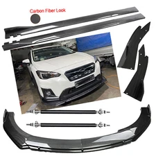 For 2013-202 Subaru XV Carbon Fiber Front Bumper Lip Body Kit Spoiler Side Skirt