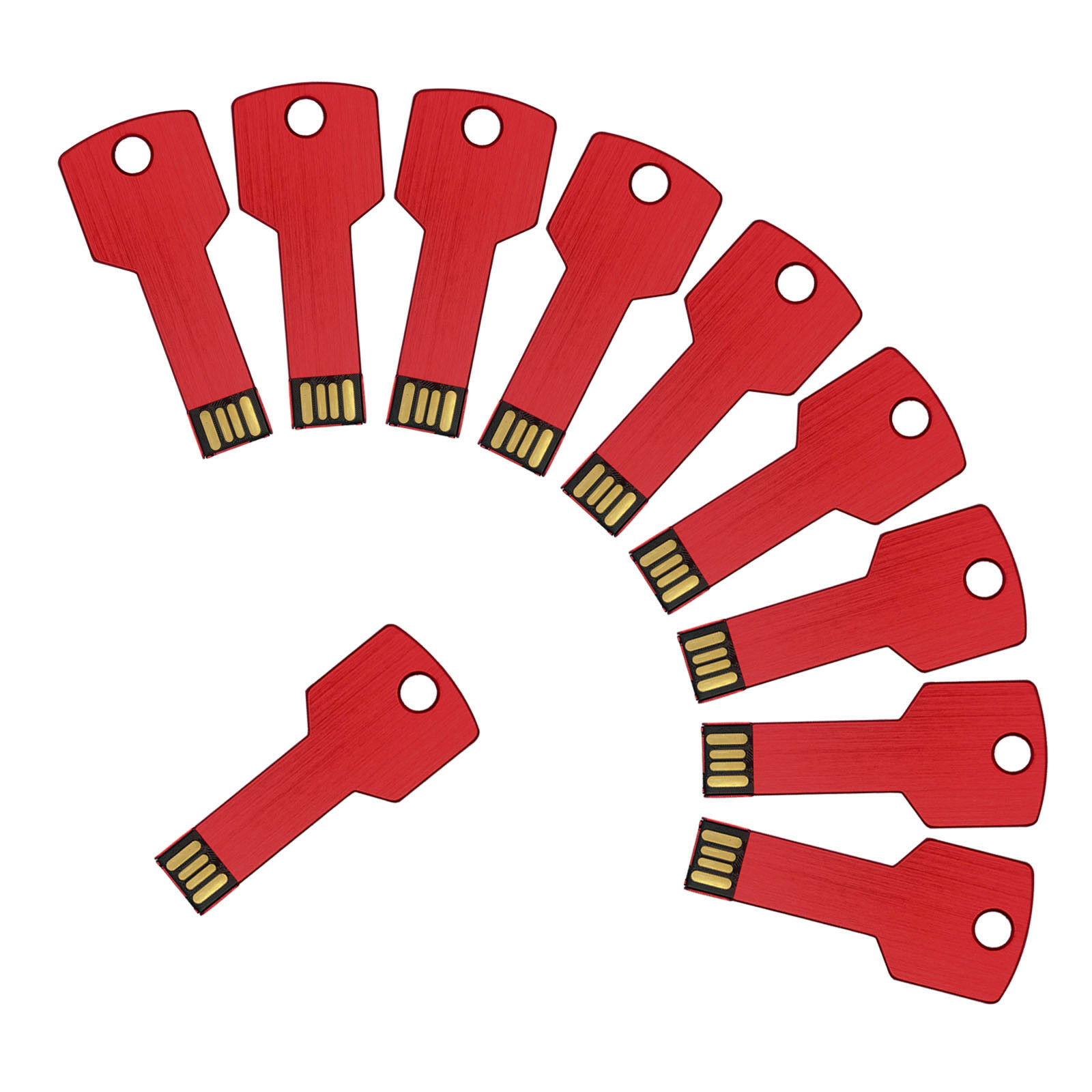 Lote de 1-10 unidades de memoria USB 2.0 de 32GB, memoria flash con diseño de llave metálica, almacenamiento, imagen 2
