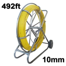 492ft long Fish Tape Wire Cable Puller Duct Rodder 2/5 in 10mm Dia. Fiberglass