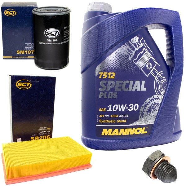 MotoröL Filter Set 10W30 5 Liter + ÖLablassschraube FüR Audi 100 Vw Golf Jetta-image
