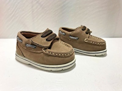 ARIZONA Toddler Boys Hook Loop Suede Leather Boat Shoe Loafer Size 2