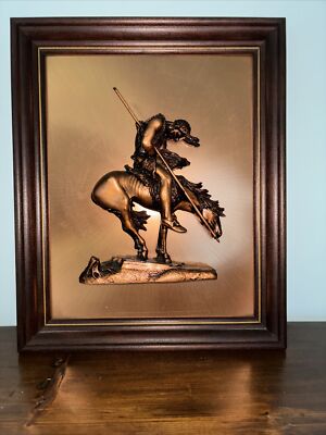  End Of Trail  Copper Craft Rendition 3D Sculpture Picture Native American 16x13