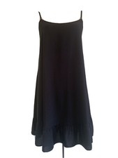 Women  s Ruffle Hem Woven Dress Wild Fable Black S
