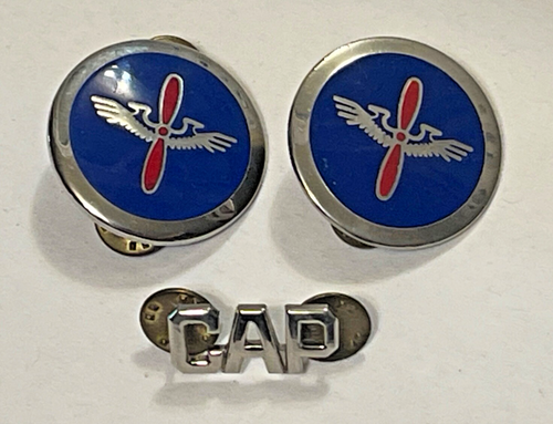 Vintage Lot 3 Civil Air Patrol Enamel Wing Lapel Hat Pin CAP letters WWII? USAF