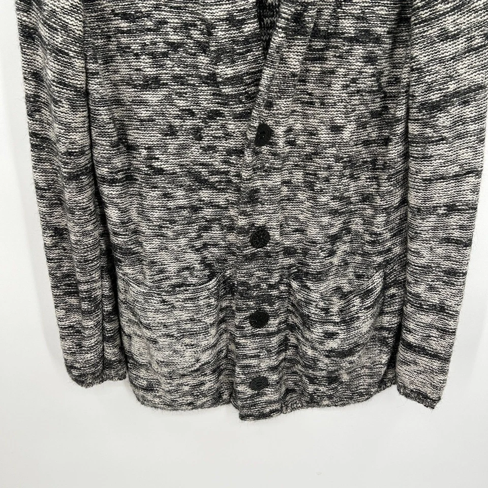 Cárdigan Suéter Mediano INDÍGENA Negro Blanco Tejido Algodón Orgánico Botón Alpaca Foto 4 de 4