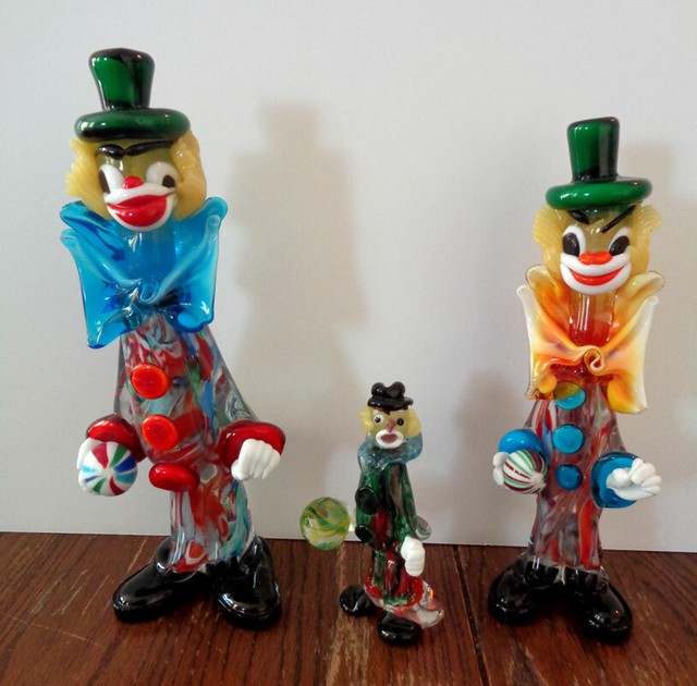 Vintage Murano HandBlown Glass Clowns lot of 3 eBay