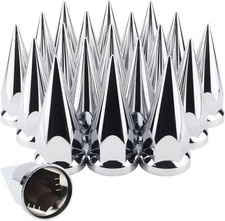 20PCS 33mm Chromed Spike Lug Nut Covers Push-On ABS Plastic Truck SUV
