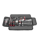 64 Piece Portable Motorcycle Repair Tool Kit with Red Roll up Pouch for Harley