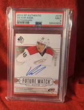 14-15 UD SP Authentic Future Watch Autograph #318 VICTOR RASK /999 PSA 9