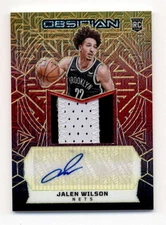 JALEN WILSON 2023/24 PANINI OBSIDIAN MOLTEN MOJO ROOKIE PATCH AUTO #01/10 T6162