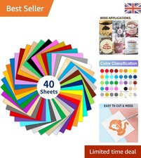 Versatile 40-pack Permanent Vinyl Sheets - 12x12 For All Craft Machines