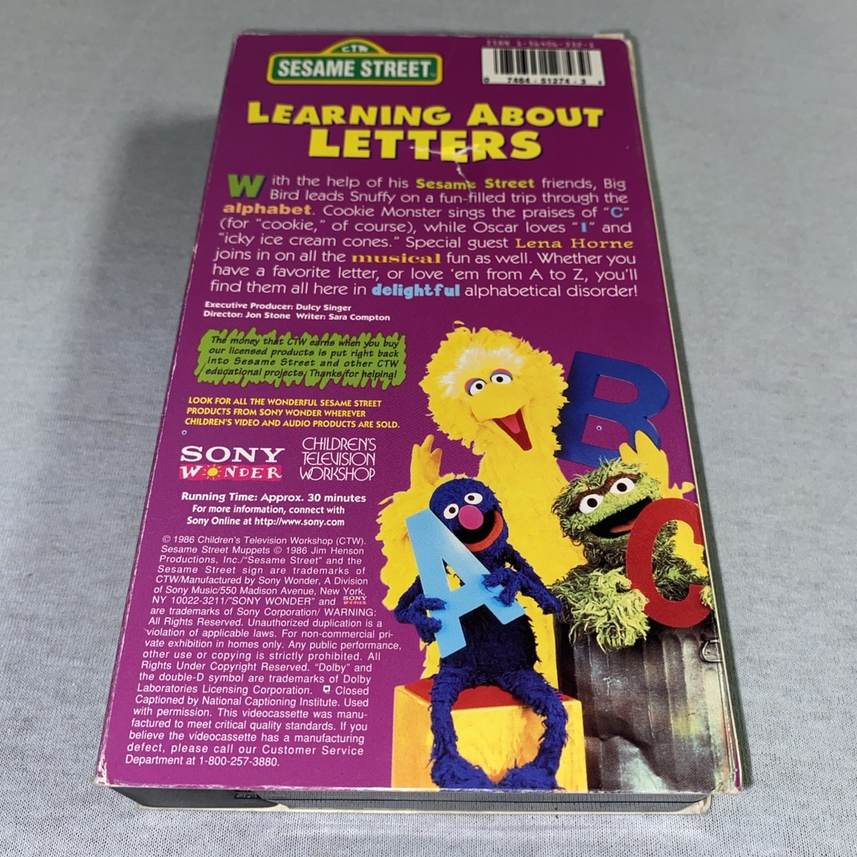 SESAME STREET: LEARNING ABOUT LETTERS VHS VIDEO, LENA HORNE