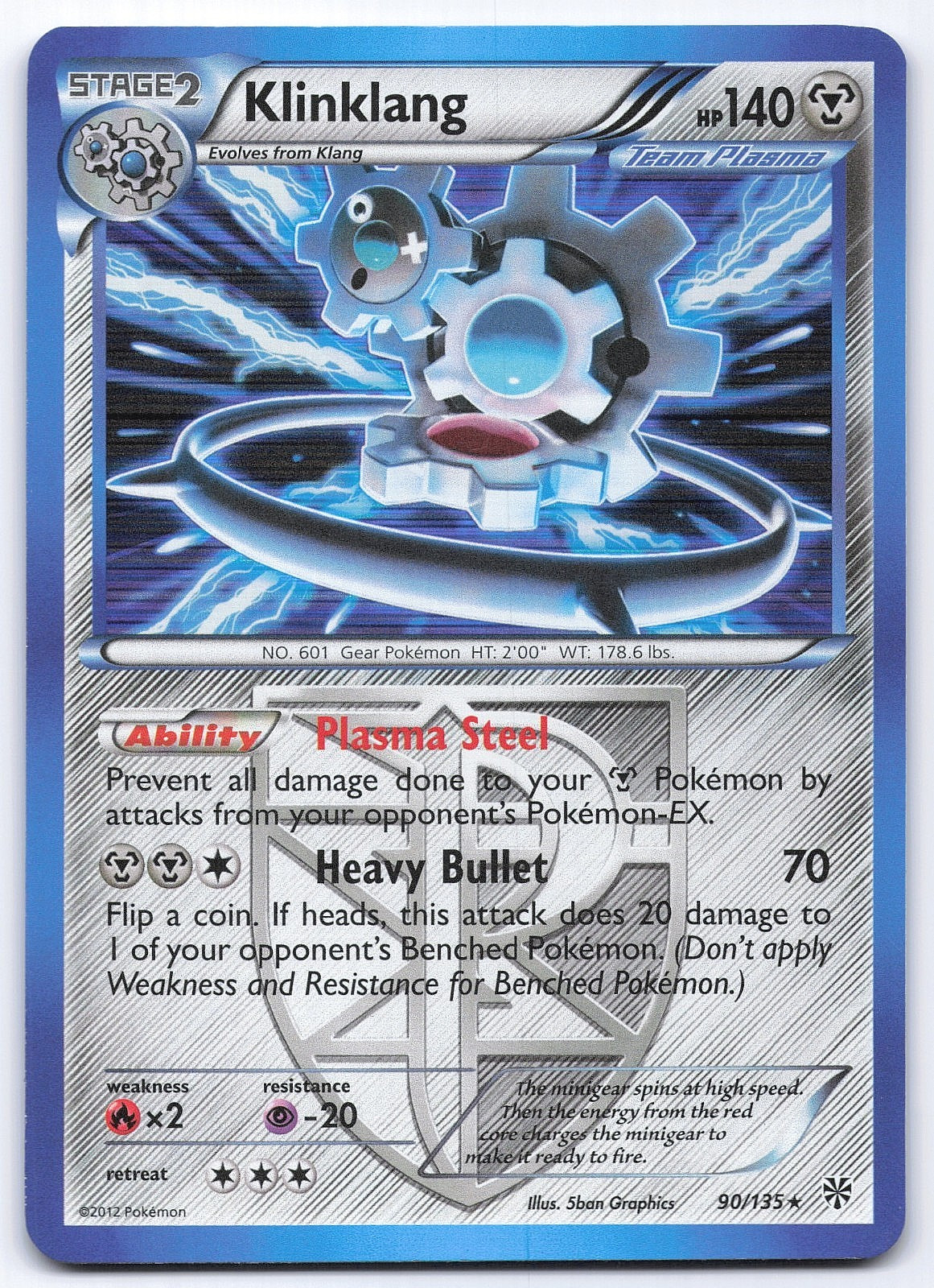 Klinklang 90/135 Plasma Storm Holo Rare Pokémon Card Team Plasma