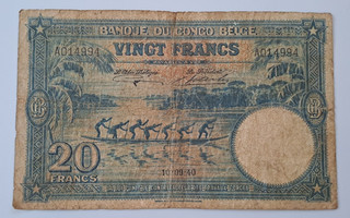 Belgian Congo 20 francs 1940 see other sales