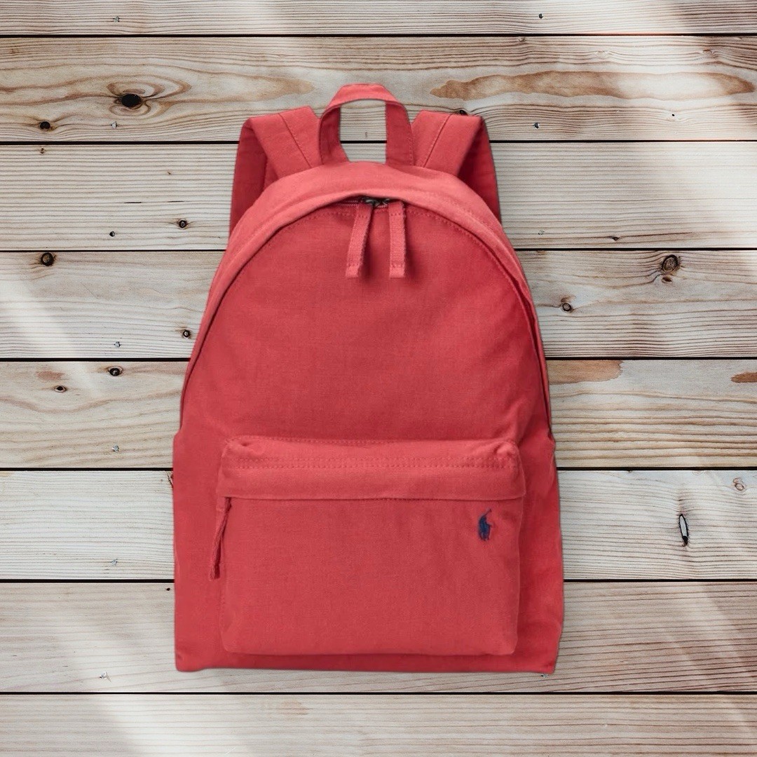 Zaino Polo Ralph Lauren Tela Borsa Rosso Lavoro Pony Logo Viaggio Scuola Vacanze