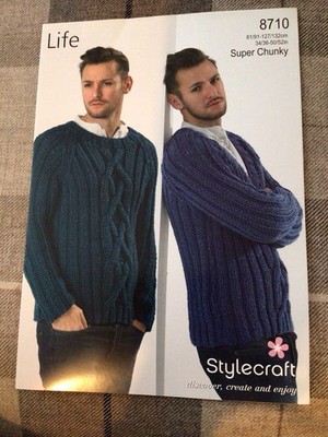 Stylecraft Life super grober Zopfmuster Pullover Strickmuster Größen 34-52  8710