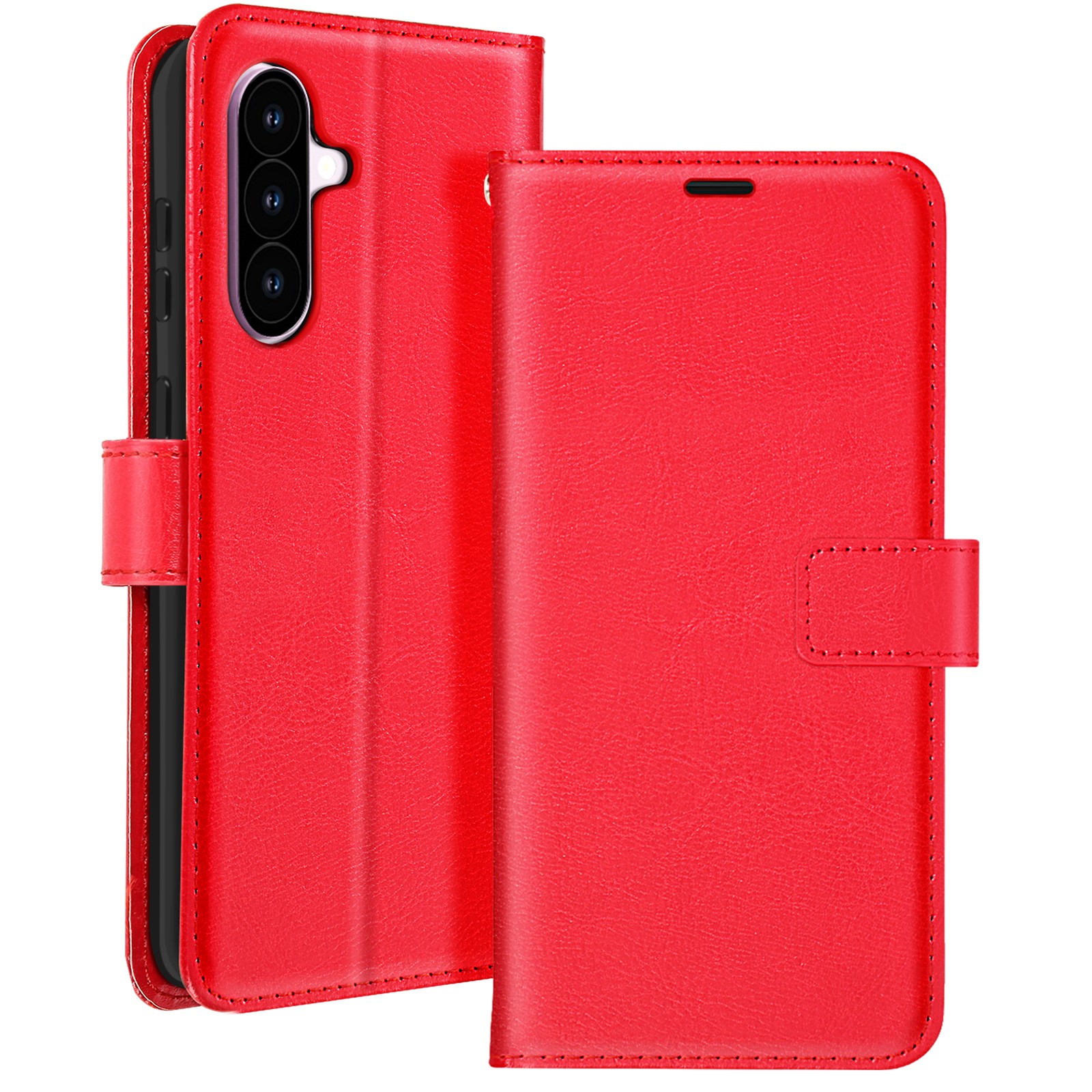 Coque portefeuille Samsung Galaxy A56 Mayaxess rouge avec cordon amovible